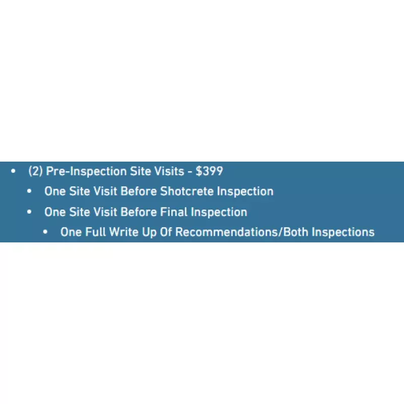 (2) Pre-Inspection Site Visits | PISV