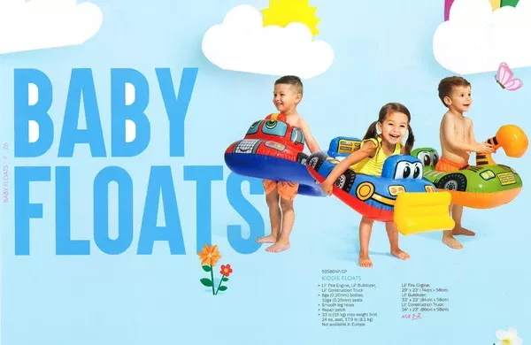 intex-kiddie-floats-w-leg-holes-ages-1-fire-engine-bulldozer-or-excavator INTEX KIDDIE FLOATS - W /LEG HOLES - AGES 1+ - FIRE ENGINE, BULLDOZER OR EXCAVATOR