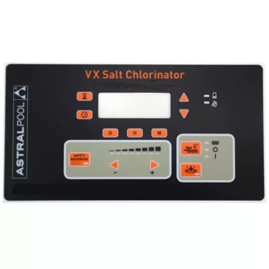 VX CHLORINATOR FRONT LABEL GREY W/ TIMECLOCK