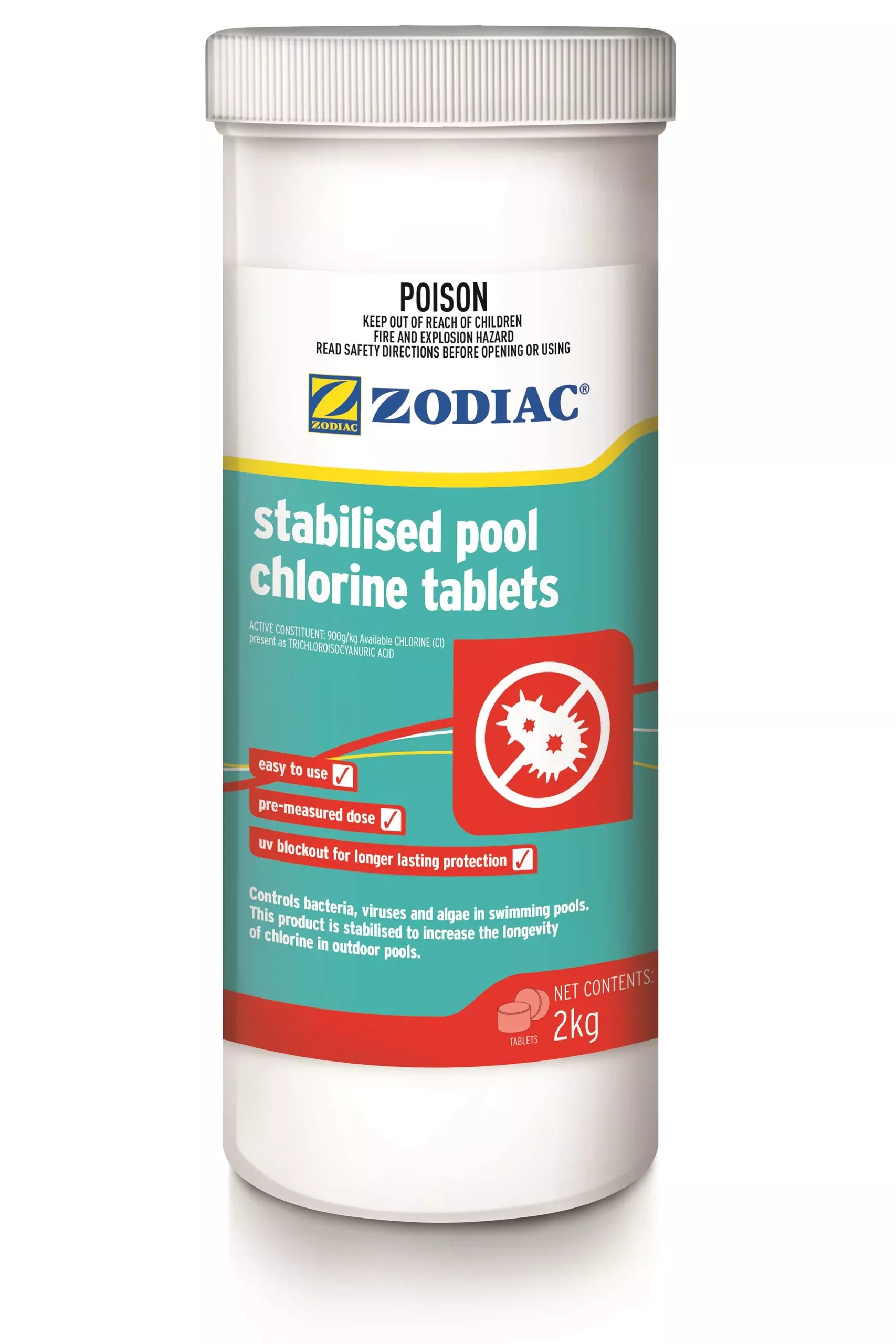 zodiac-stabilised-pool-chlorine-tablets-2kg-wpqst2 Zodiac Stabilised Pool Chlorine Tablets 2kg (WPQST2)