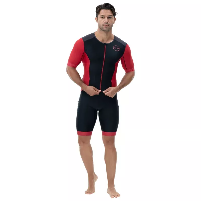 Zone3 Men’s Aquaflo Plus Full Zip Short Sleeve Tri Suit