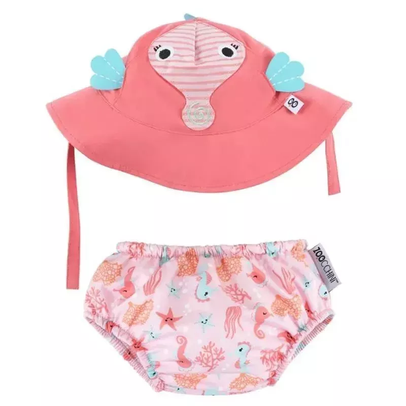 zoocchini-baby-swim-diaper-sun-hat-set-sally-seahorse Zoocchini – Baby Swim Diaper & Sun Hat Set, Sally The Seahorse