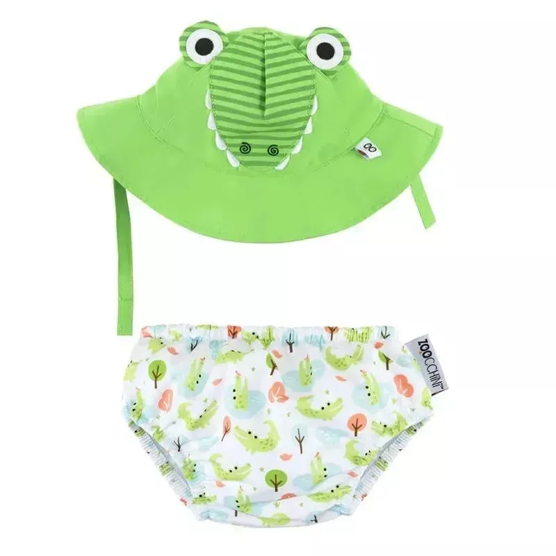 zoocchini-swim-diaper-sun-hat-set-aidan-alligator Zoocchini – Swim Diaper & Sun Hat Set, Aidan The Alligator